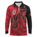 St Saints ANZAC Personalised Long Sleeve Polo Shirt Lest We Forget Poppy Camo