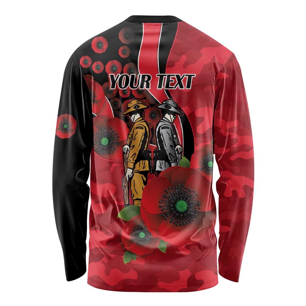 St Saints ANZAC Personalised Long Sleeve Shirt Lest We Forget Poppy Camo