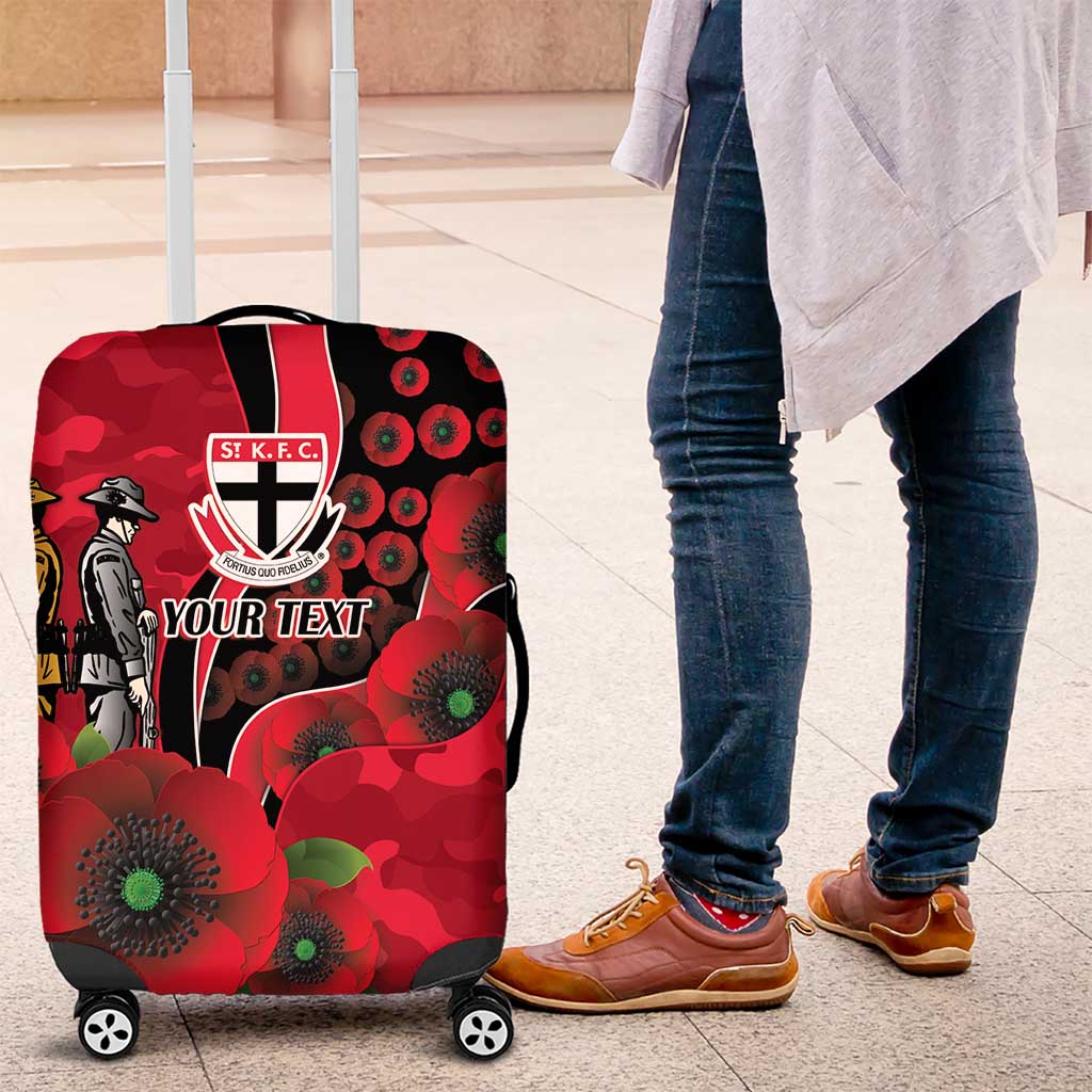 St Saints ANZAC Personalised Luggage Cover Lest We Forget Poppy Camo