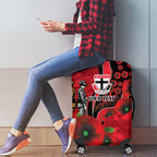 St Saints ANZAC Personalised Luggage Cover Lest We Forget Poppy Camo