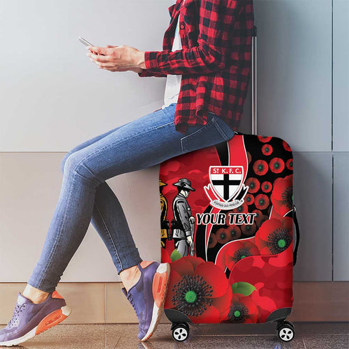 St Saints ANZAC Personalised Luggage Cover Lest We Forget Poppy Camo