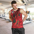 St Saints ANZAC Personalised Men Tank Top Lest We Forget Poppy Camo