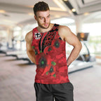 St Saints ANZAC Personalised Men Tank Top Lest We Forget Poppy Camo