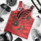 St Saints ANZAC Personalised Men Tank Top Lest We Forget Poppy Camo