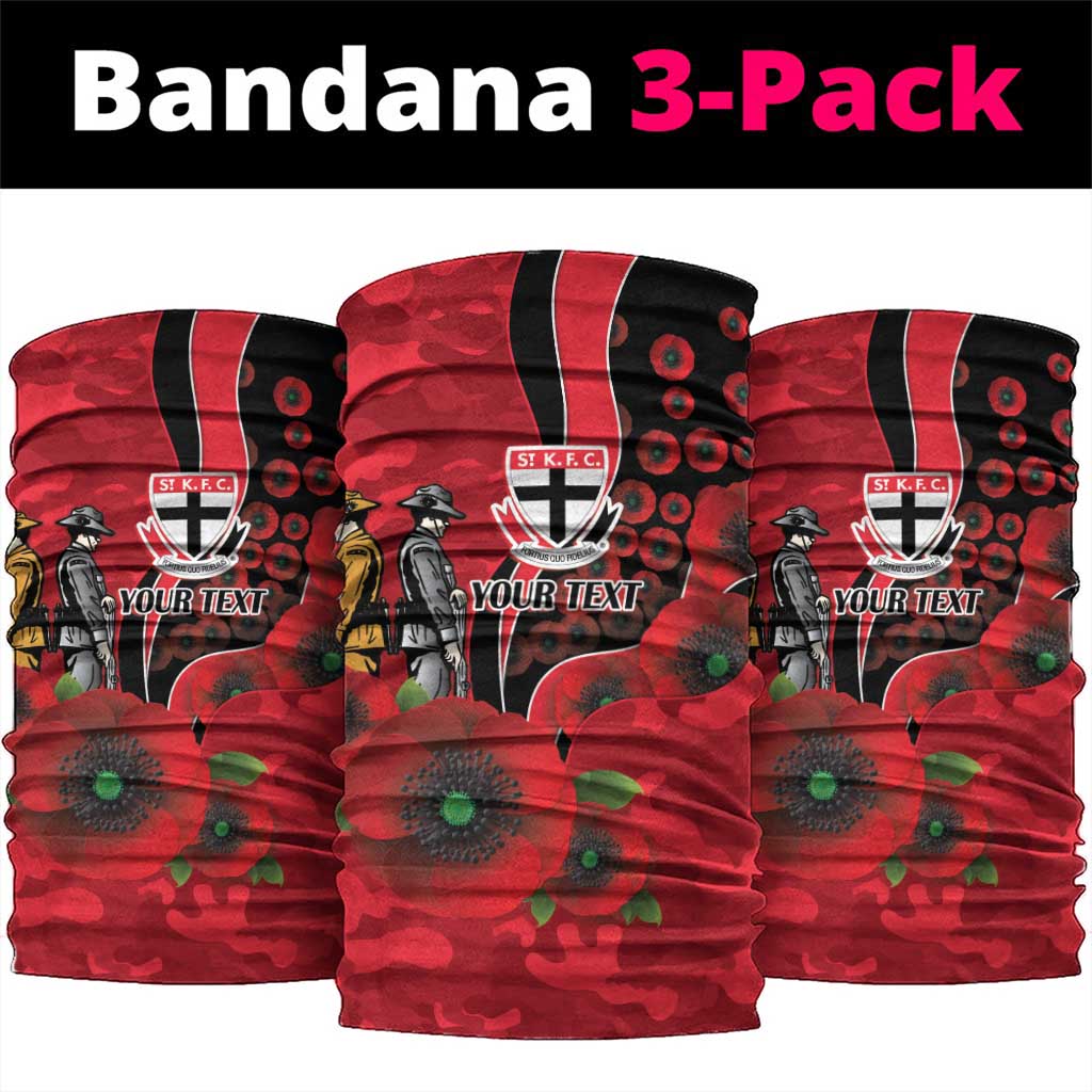 St Saints ANZAC Personalised Neck Gaiter Lest We Forget Poppy Camo