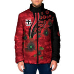St Saints ANZAC Personalised Padded Jacket Lest We Forget Poppy Camo