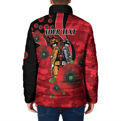 St Saints ANZAC Personalised Padded Jacket Lest We Forget Poppy Camo