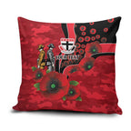 St Saints ANZAC Personalised Pillow Cover Lest We Forget Poppy Camo