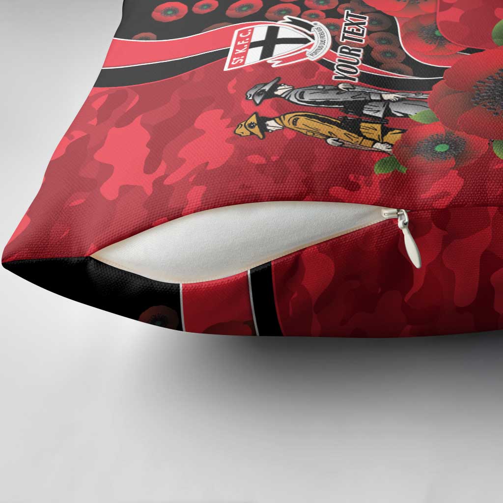 St Saints ANZAC Personalised Pillow Cover Lest We Forget Poppy Camo