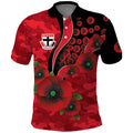 St Saints ANZAC Personalised Polo Shirt Lest We Forget Poppy Camo