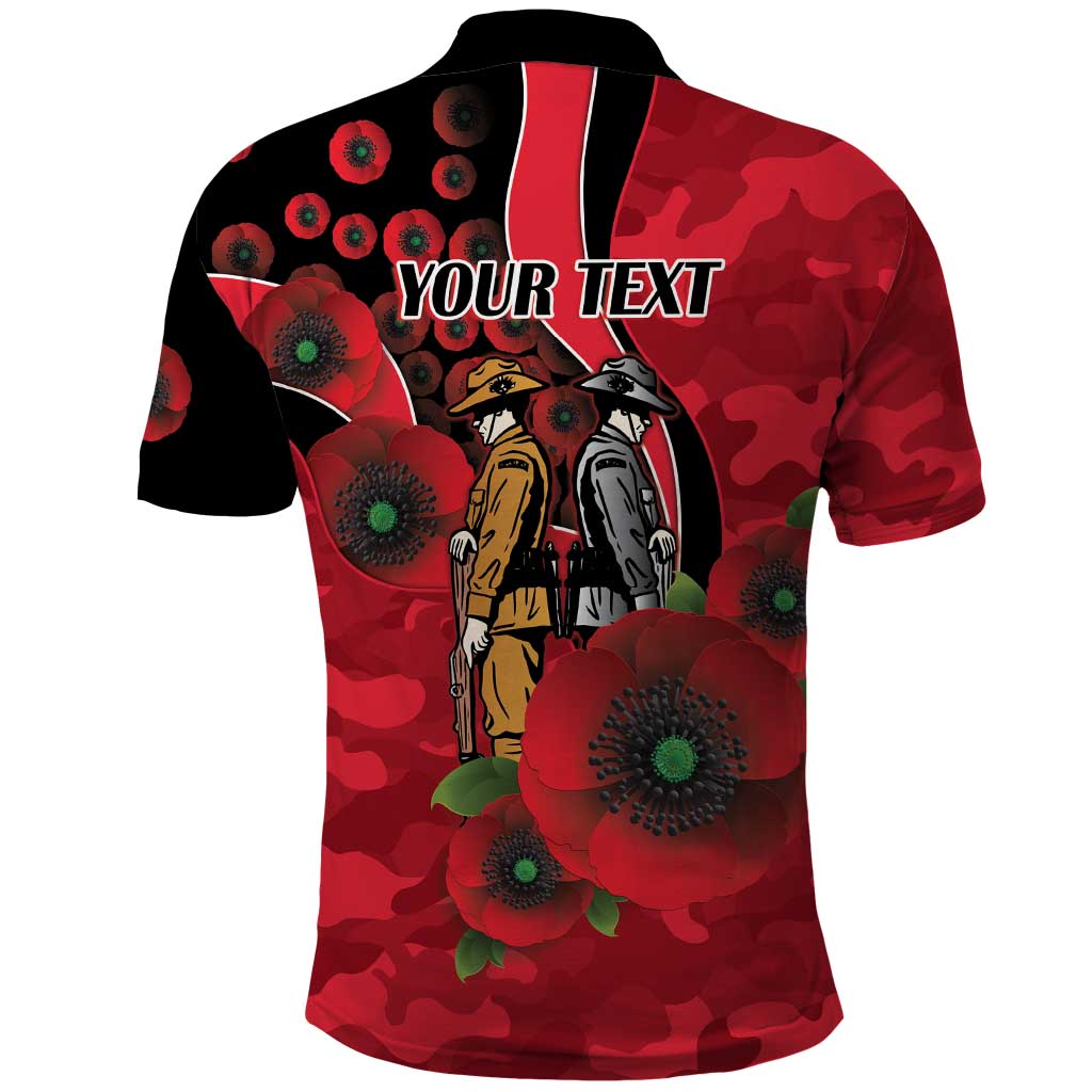 St Saints ANZAC Personalised Polo Shirt Lest We Forget Poppy Camo