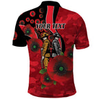 St Saints ANZAC Personalised Polo Shirt Lest We Forget Poppy Camo