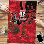 St Saints ANZAC Personalised Puzzle Lest We Forget Poppy Camo