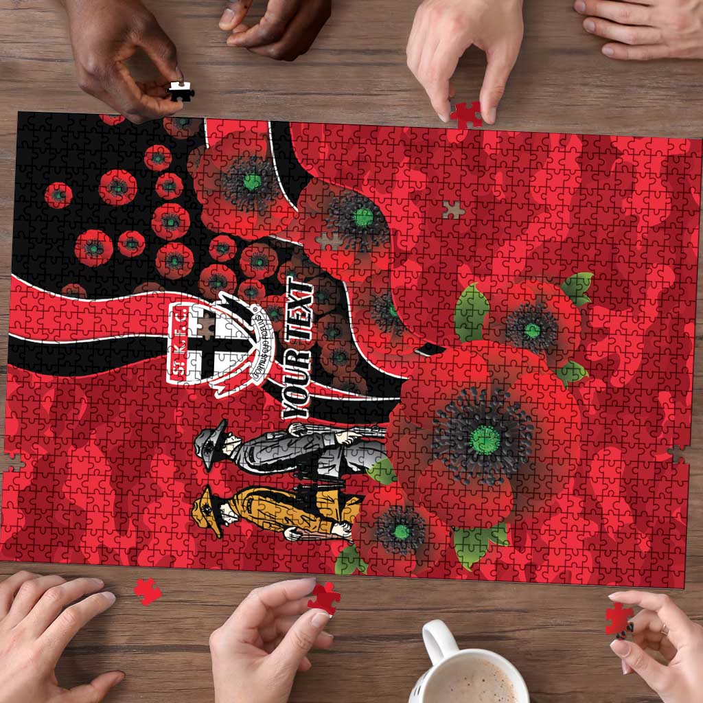 St Saints ANZAC Personalised Puzzle Lest We Forget Poppy Camo