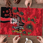 St Saints ANZAC Personalised Puzzle Lest We Forget Poppy Camo