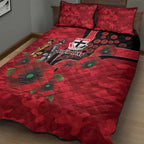 St Saints ANZAC Personalised Quilt Bed Set Lest We Forget Poppy Camo