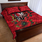 St Saints ANZAC Personalised Quilt Bed Set Lest We Forget Poppy Camo