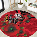 St Saints ANZAC Personalised Round Carpet Lest We Forget Poppy Camo