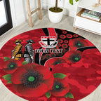 St Saints ANZAC Personalised Round Carpet Lest We Forget Poppy Camo