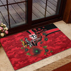 St Saints ANZAC Personalised Rubber Doormat Lest We Forget Poppy Camo