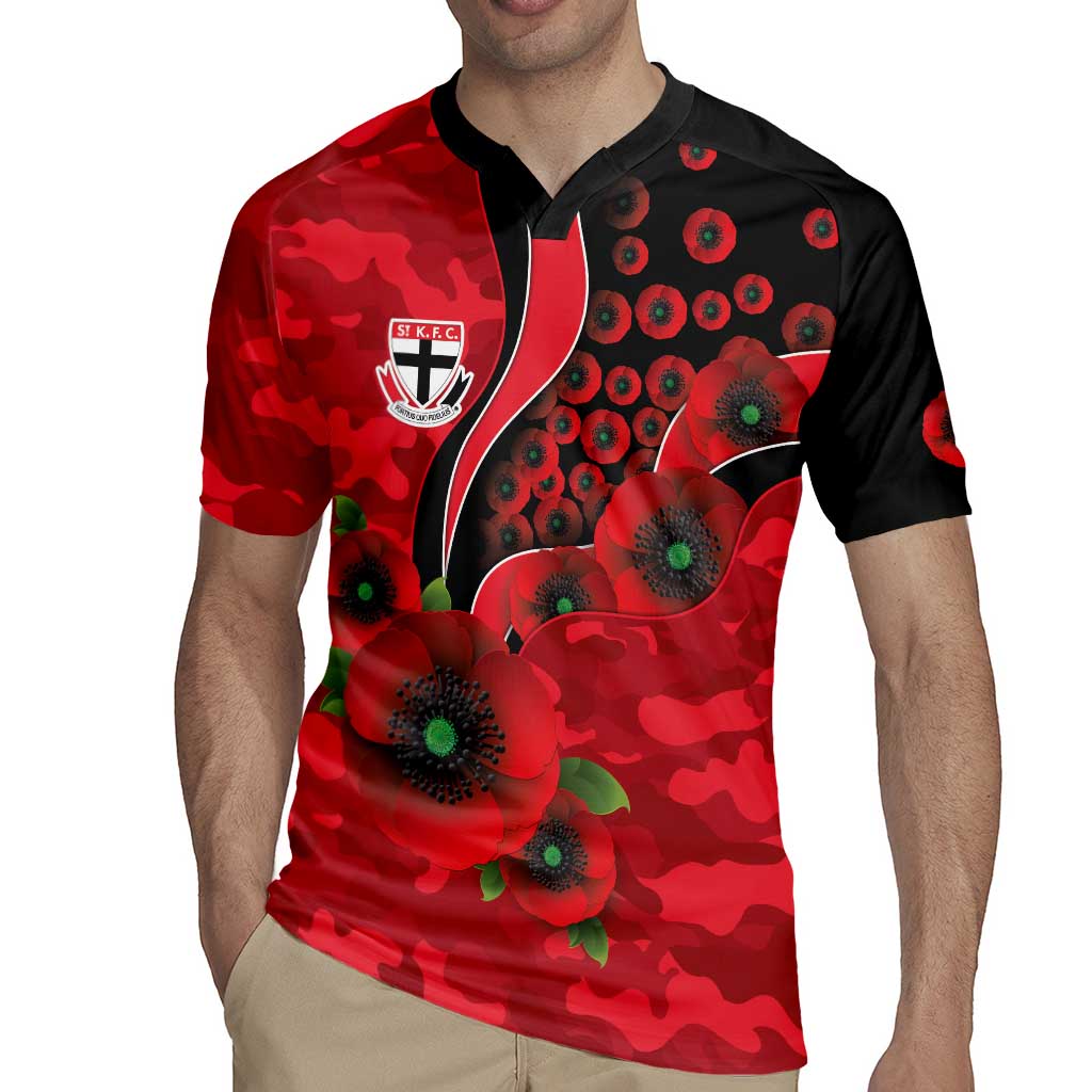 St Saints ANZAC Personalised Rugby Jersey Lest We Forget Poppy Camo