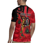 St Saints ANZAC Personalised Rugby Jersey Lest We Forget Poppy Camo