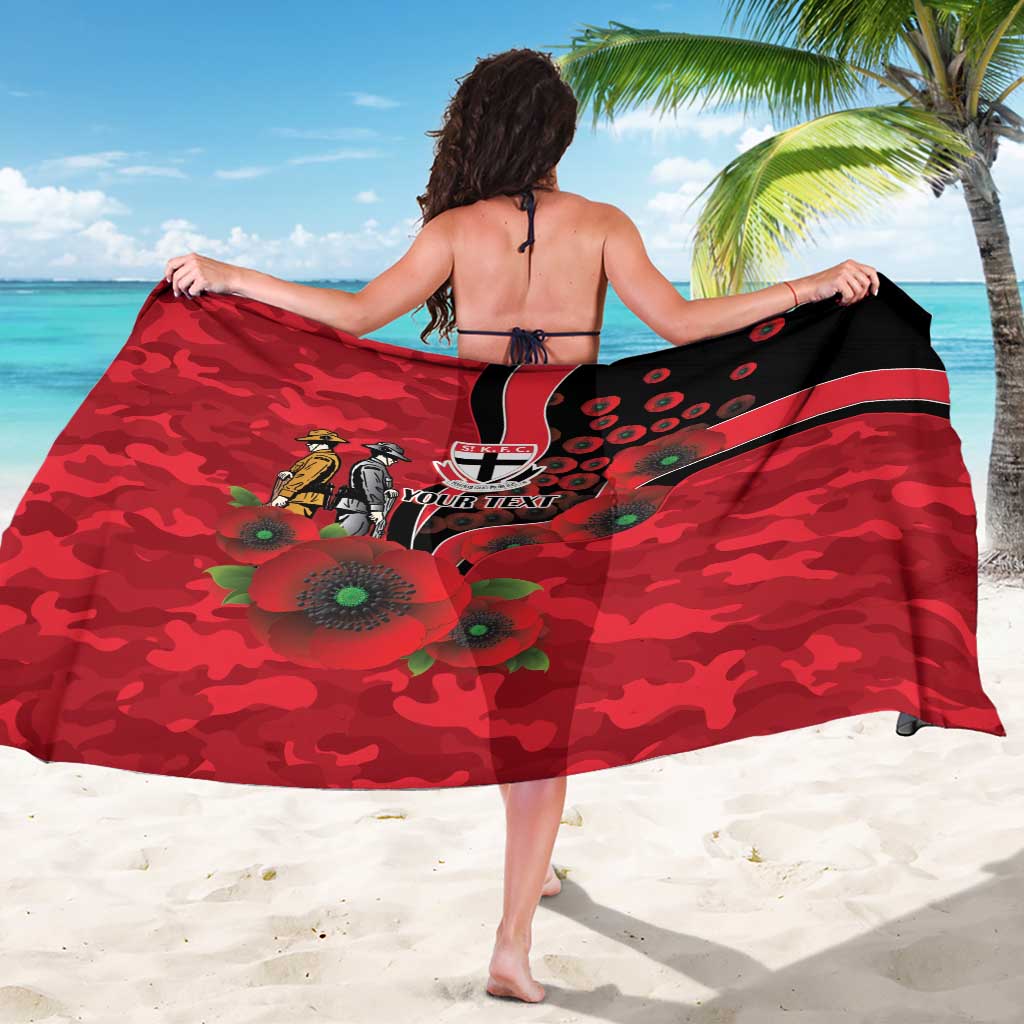 St Saints ANZAC Personalised Sarong Lest We Forget Poppy Camo
