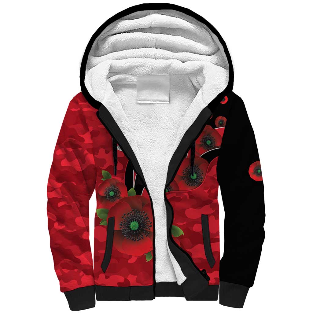 St Saints ANZAC Personalised Sherpa Hoodie Lest We Forget Poppy Camo