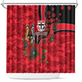 St Saints ANZAC Personalised Shower Curtain Lest We Forget Poppy Camo