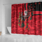 St Saints ANZAC Personalised Shower Curtain Lest We Forget Poppy Camo
