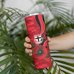 St Saints ANZAC Personalised Skinny Tumbler Lest We Forget Poppy Camo