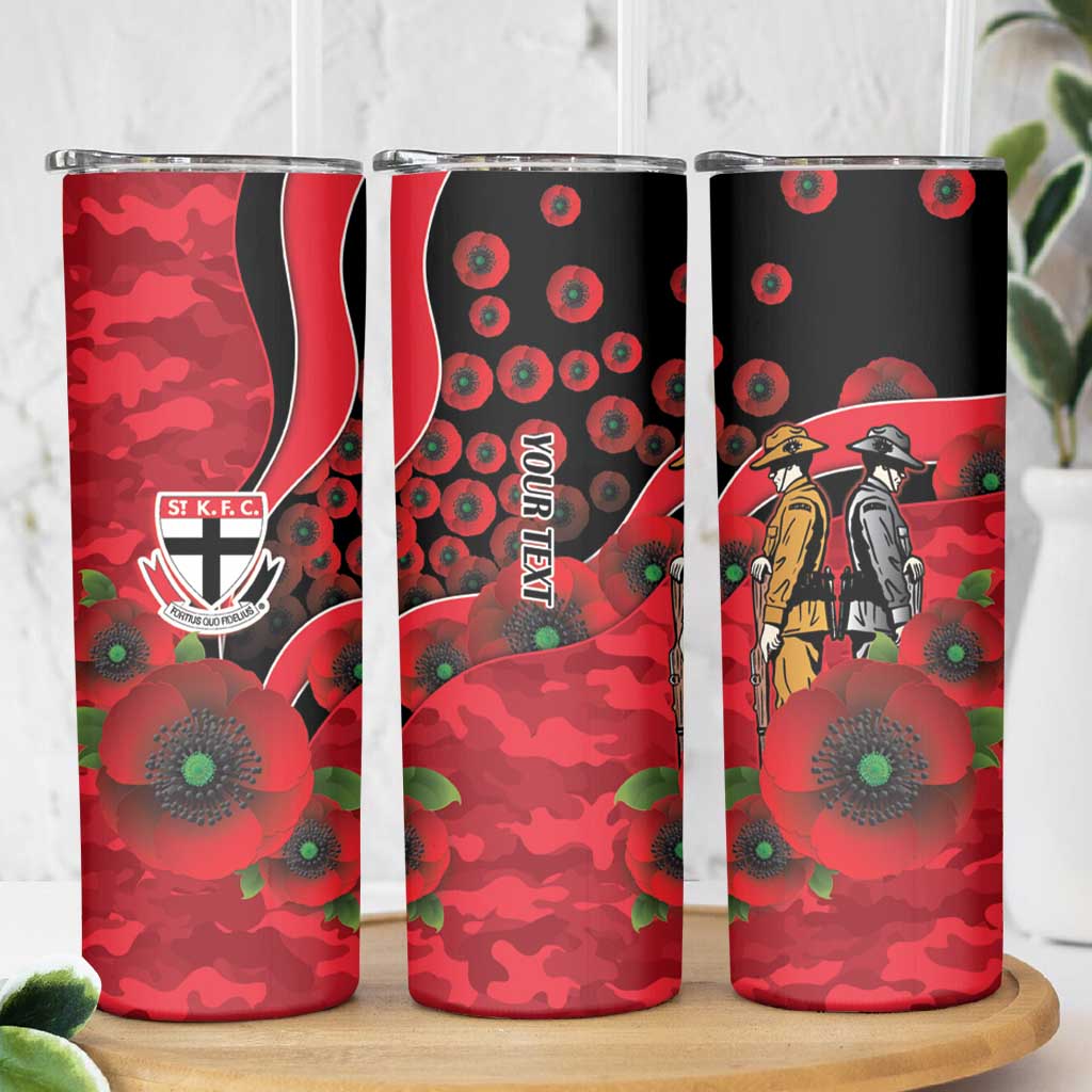 St Saints ANZAC Personalised Skinny Tumbler Lest We Forget Poppy Camo