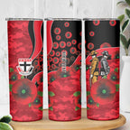 St Saints ANZAC Personalised Skinny Tumbler Lest We Forget Poppy Camo