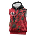 St Saints ANZAC Personalised Sleeveless Hoodie Lest We Forget Poppy Camo