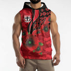 St Saints ANZAC Personalised Sleeveless Hoodie Lest We Forget Poppy Camo