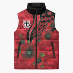 St Saints ANZAC Personalised Sleeveless Puffer Jacket Lest We Forget Poppy Camo