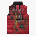 St Saints ANZAC Personalised Sleeveless Puffer Jacket Lest We Forget Poppy Camo