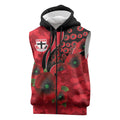 St Saints ANZAC Personalised Sleeveless Zip Hoodie Lest We Forget Poppy Camo