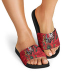 St Saints ANZAC Personalised Slide Sandals Lest We Forget Poppy Camo