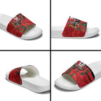 St Saints ANZAC Personalised Slide Sandals Lest We Forget Poppy Camo