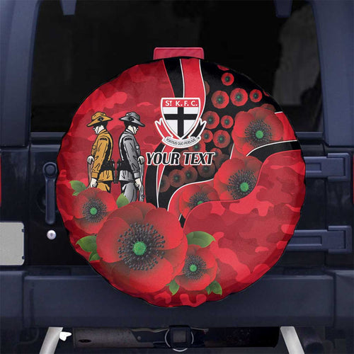 St Saints ANZAC Personalised Spare Tire Cover Lest We Forget Poppy Camo