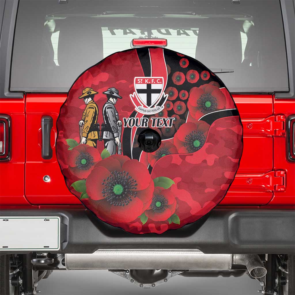 St Saints ANZAC Personalised Spare Tire Cover Lest We Forget Poppy Camo