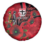 St Saints ANZAC Personalised Spare Tire Cover Lest We Forget Poppy Camo