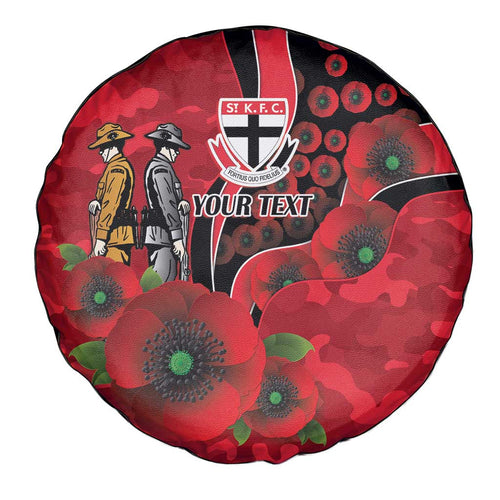 St Saints ANZAC Personalised Spare Tire Cover Lest We Forget Poppy Camo