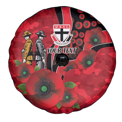 St Saints ANZAC Personalised Spare Tire Cover Lest We Forget Poppy Camo