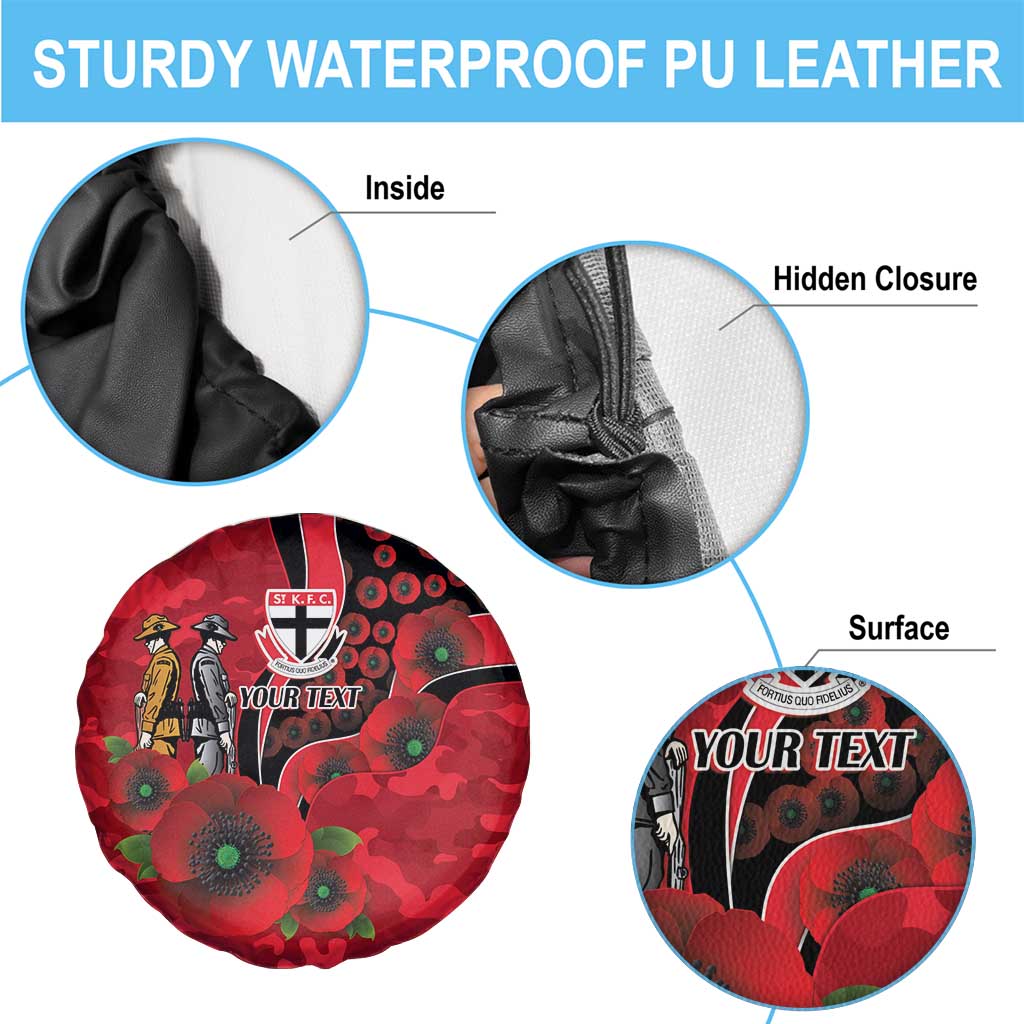 St Saints ANZAC Personalised Spare Tire Cover Lest We Forget Poppy Camo