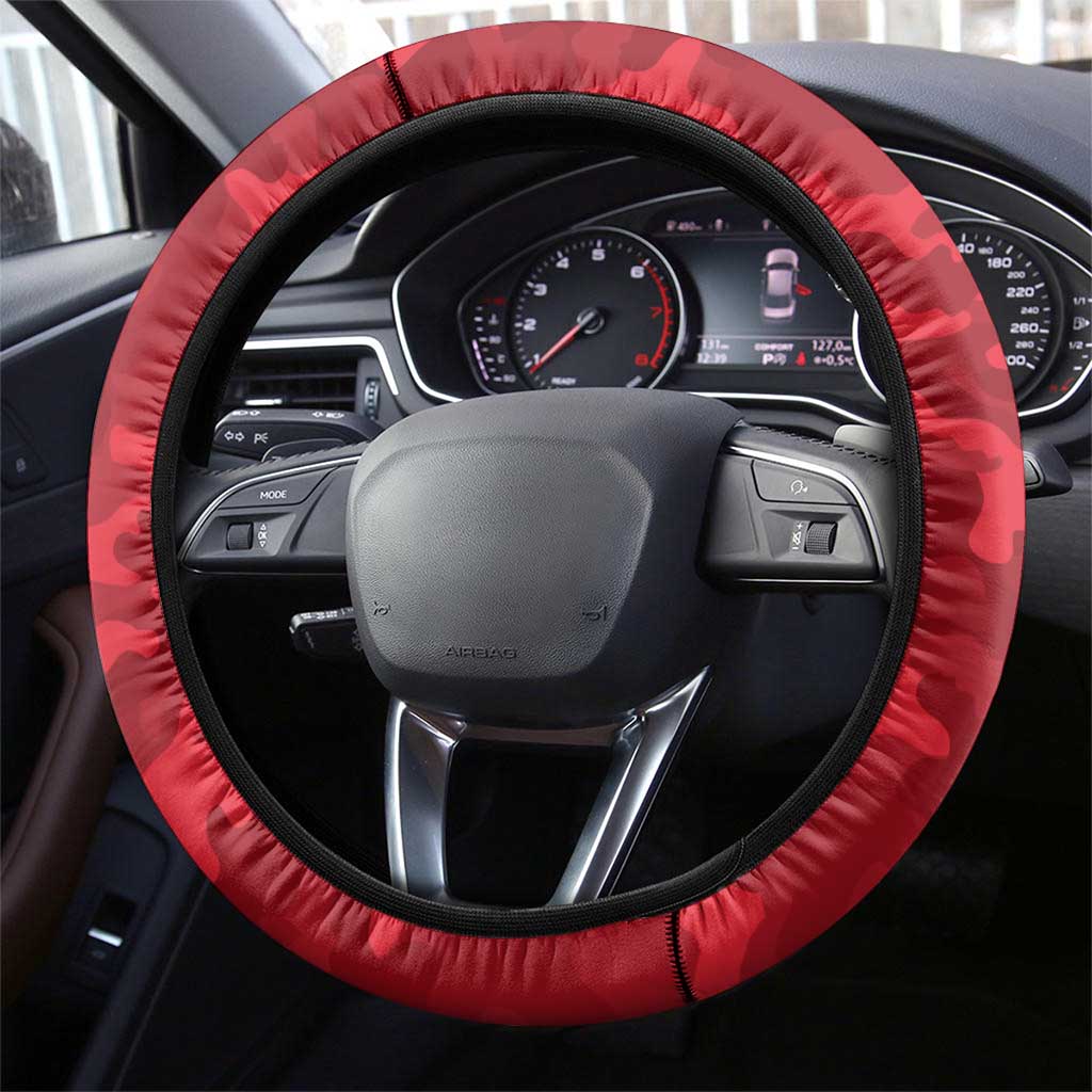St Saints ANZAC Steering Wheel Cover Lest We Forget Poppy Camo
