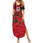 St Saints ANZAC Personalised Summer Maxi Dress Lest We Forget Poppy Camo
