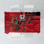 St Saints ANZAC Personalised Tablecloth Lest We Forget Poppy Camo