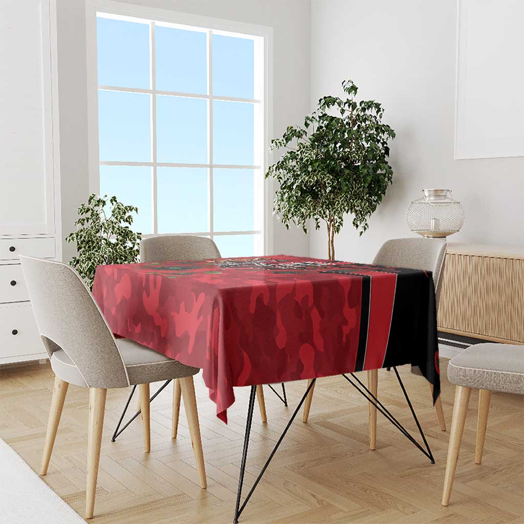 St Saints ANZAC Personalised Tablecloth Lest We Forget Poppy Camo
